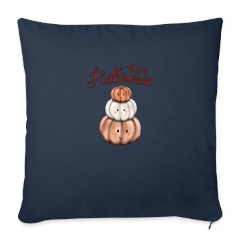 This is Halloween, 3 Fall Pumpkins - Sofa pillowcase 17,3'' x 17,3'' (45 x 45 cm) - navy - Front