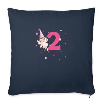 2nd Birthday Pink Fairy - Sofa pillowcase 17,3'' x 17,3'' (45 x 45 cm) - navy - Front