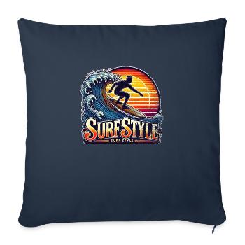 Surf-Style und Vintage-Sonne - Sofakissenbezug 45 x 45 cm - Navy - Vorne