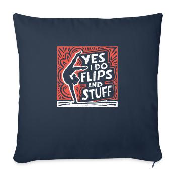 Sure, I do flips and everything - Sofa pillowcase 17,3'' x 17,3'' (45 x 45 cm) - navy - Front