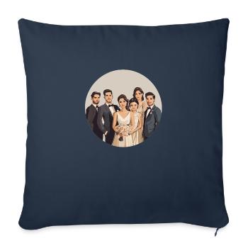 Elegance and joy – The perfect wedding moment - Sofa pillowcase 17,3'' x 17,3'' (45 x 45 cm) - navy - Front