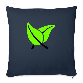 2 Green Beautiful Leaves Eco Spring Summer Nature - Sofa pillowcase 17,3'' x 17,3'' (45 x 45 cm) - navy - Front