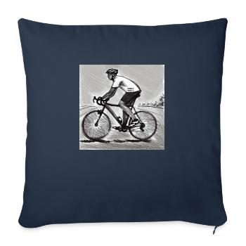 Cycliste - Housse de coussin décorative 45 x 45 cm - bleu marine - Devant