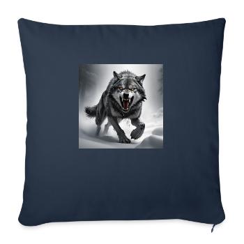 loup animal vecteur nature illustration design sauvage - Housse de coussin décorative 45 x 45 cm - bleu marine - Devant