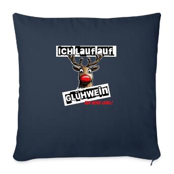 Ich lauf auf Glühwein red nose level Rentier - Sofakissenbezug 45 x 45 cm - Navy - Vorne