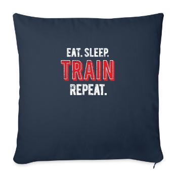 Eat Sleep Train Repeat - Sofakissenbezug 45 x 45 cm - Navy - Vorne