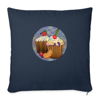 Cakes - Sofa pillowcase 17,3'' x 17,3'' (45 x 45 cm) - navy - Front
