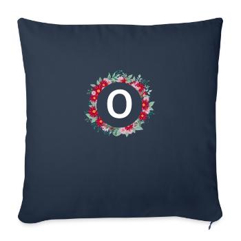 Buchstabe o Blumenkrone - Sofakissenbezug 45 x 45 cm - Navy - Vorne