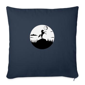 Cavalier Cavalier Cheval Chevaux Cheval Cavalière - Housse de coussin décorative 45 x 45 cm - bleu marine - Devant