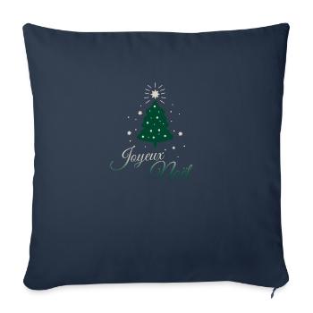 Sapin en argent et vert : sobriété et élégance - Housse de coussin décorative 45 x 45 cm - bleu marine - Devant