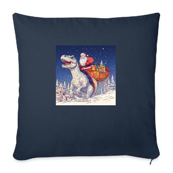 Weihnachtsmann reitet auf T-Rex - Sofakissenbezug 45 x 45 cm - Navy - Vorne