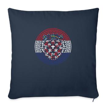 Croatie hrvatska croatie europe zagreb glagoljica - Housse de coussin décorative 45 x 45 cm - bleu marine - Devant