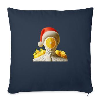 Cyber Père Noël Citron - Housse de coussin décorative 45 x 45 cm - bleu marine - Devant