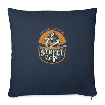 Surfeur de rue - Housse de coussin décorative 45 x 45 cm - bleu marine - Devant