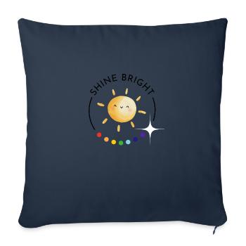 briller de mille feux - arc-en-ciel et soleil - Housse de coussin décorative 45 x 45 cm - bleu marine - Devant