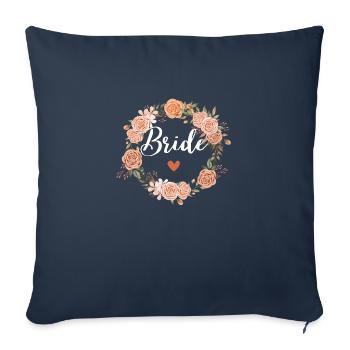 bride florale watercolor - assorti - Housse de coussin décorative 45 x 45 cm - bleu marine - Devant