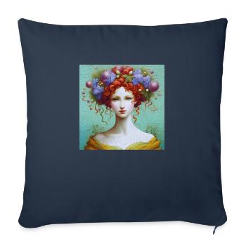 Purple flowers in your hair - Sofa pillowcase 17,3'' x 17,3'' (45 x 45 cm) - navy - Front