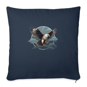 Autour des palombes et nuages d’orage - Housse de coussin décorative 45 x 45 cm - bleu marine - Devant