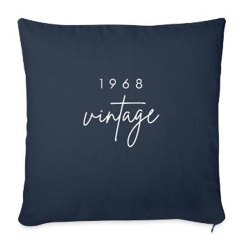 Anniversaire 1968 vintage - Housse de coussin décorative 45 x 45 cm - bleu marine - Devant