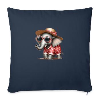 Elephant in pajamas with sunglasses - Sofa pillowcase 17,3'' x 17,3'' (45 x 45 cm) - navy - Front