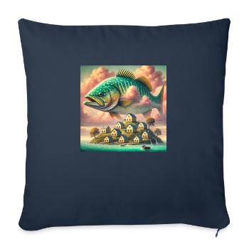 Der fliegende Fisch - Sofakissenbezug 45 x 45 cm - Navy - Vorne