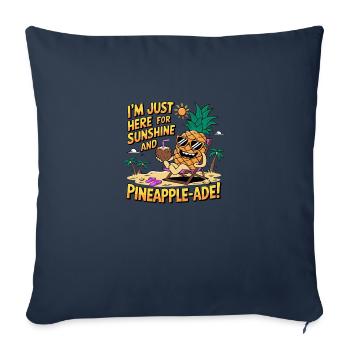 Ich bin nur wegen Sonnenschein und Ananas-Ade hier - Sofakissenbezug 45 x 45 cm - Navy - Vorne