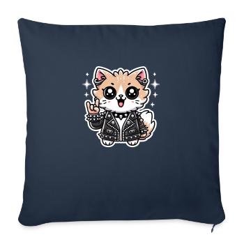 Metal Musik Katze - Sofakissenbezug 45 x 45 cm - Navy - Vorne