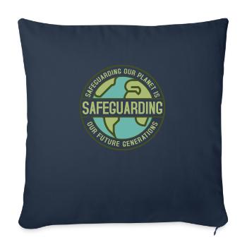 Protéger notre planète Journée de la Terre P - Housse de coussin décorative 45 x 45 cm - bleu marine - Devant