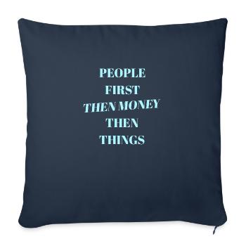 People First Then Money Mindset - Sofakissenbezug 45 x 45 cm - Navy - Vorne