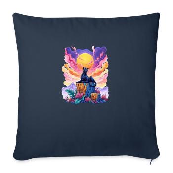 Panther oben drauf - Sofakissenbezug 45 x 45 cm - Navy - Vorne