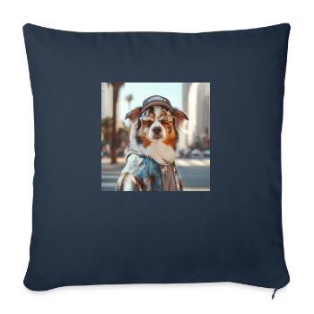 Dog LA hipster - Sofakissenbezug 45 x 45 cm - Navy - Vorne
