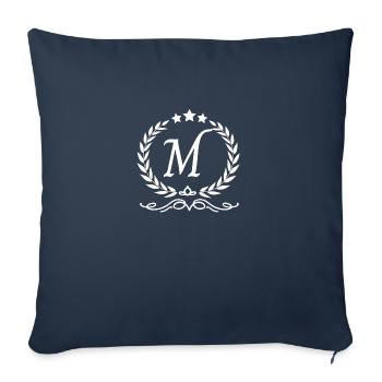 Buchstabe m Krone - Sofakissenbezug 45 x 45 cm - Navy - Vorne