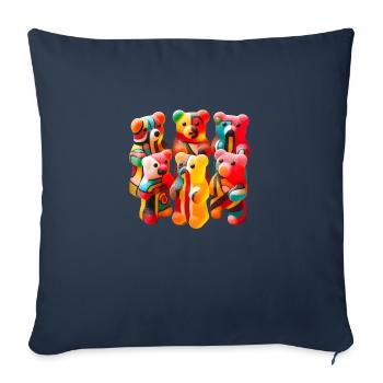 Gummibärchen mit abstraktem Muster - Sofakissenbezug 45 x 45 cm - Navy - Vorne