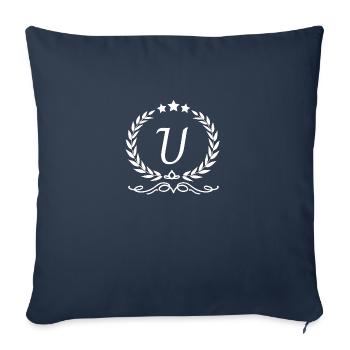 Buchstabe u Krone - Sofakissenbezug 45 x 45 cm - Navy - Vorne