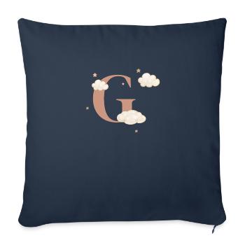 Letter g clouds stars - Sofa pillowcase 17,3'' x 17,3'' (45 x 45 cm) - navy - Front