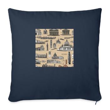 Villes italiennes - Housse de coussin décorative 45 x 45 cm - bleu marine - Devant