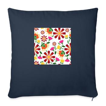 Elegant Floral Art Print - Modern Design - Sofa pillowcase 17,3'' x 17,3'' (45 x 45 cm) - navy - Front