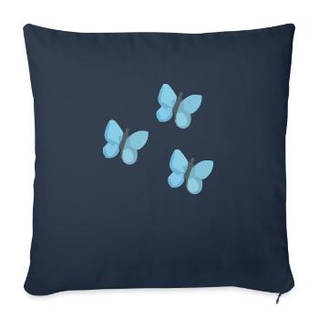 Papillons - Housse de coussin décorative 45 x 45 cm - bleu marine - Devant
