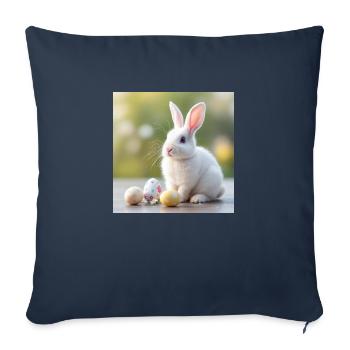 White Hare Easter - Sofa pillowcase 17,3'' x 17,3'' (45 x 45 cm) - navy - Front