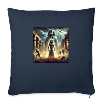 Pharaon - Housse de coussin décorative 45 x 45 cm - bleu marine - Devant