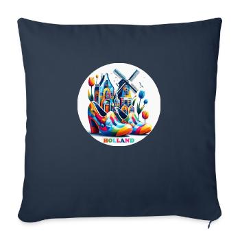 Netherlands Colorful LGBTQ - Sofa pillowcase 17,3'' x 17,3'' (45 x 45 cm) - navy - Front