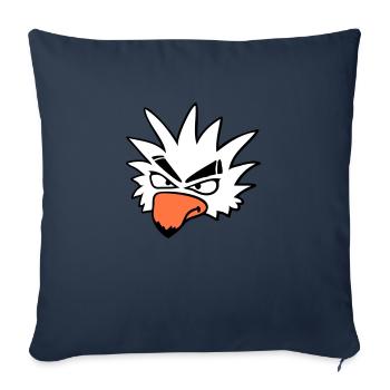 perroquet blanc oiseau regarde méchant cool sérieux bande dessinée - Housse de coussin décorative 45 x 45 cm - bleu marine - Devant