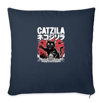 catzilla catzilla - Housse de coussin décorative 45 x 45 cm - bleu marine - Devant