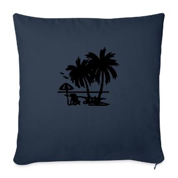 Palmier - Housse de coussin décorative 45 x 45 cm - bleu marine - Devant