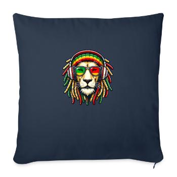 Reggae Lion Rasta Jamaica - Sofa pillowcase 17,3'' x 17,3'' (45 x 45 cm) - navy - Front