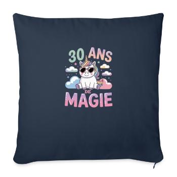 30 ans de magie - Housse de coussin décorative 45 x 45 cm - bleu marine - Devant