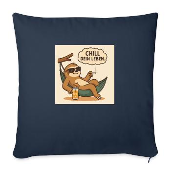 Chillendes Faultier – Comic - Sofakissenbezug 45 x 45 cm - Navy - Vorne