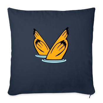 2 canards plongée sous-marin tête lac eau potable - Housse de coussin décorative 45 x 45 cm - bleu marine - Devant