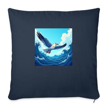 Bonjour, à la visite du port - Housse de coussin décorative 45 x 45 cm - bleu marine - Devant