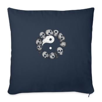 Yin Yang Schädel - Sofakissenbezug 45 x 45 cm - Navy - Vorne